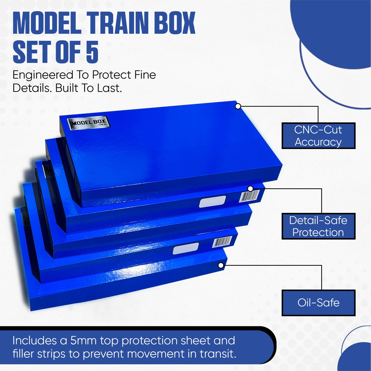 Model Train Box - HO -  Vertical - Pack of 5